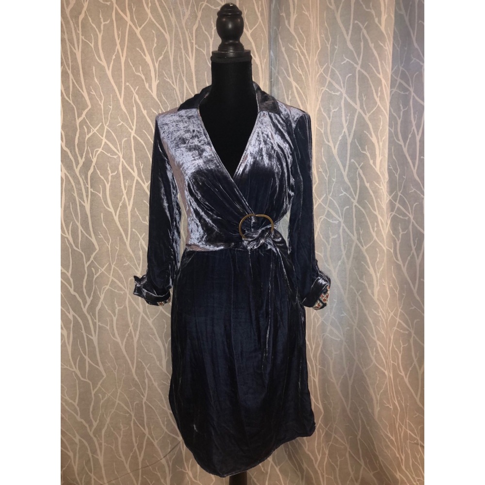 $168 Anthropologie Maeve Velvet Shirtdress New - Picture 5 of 7
